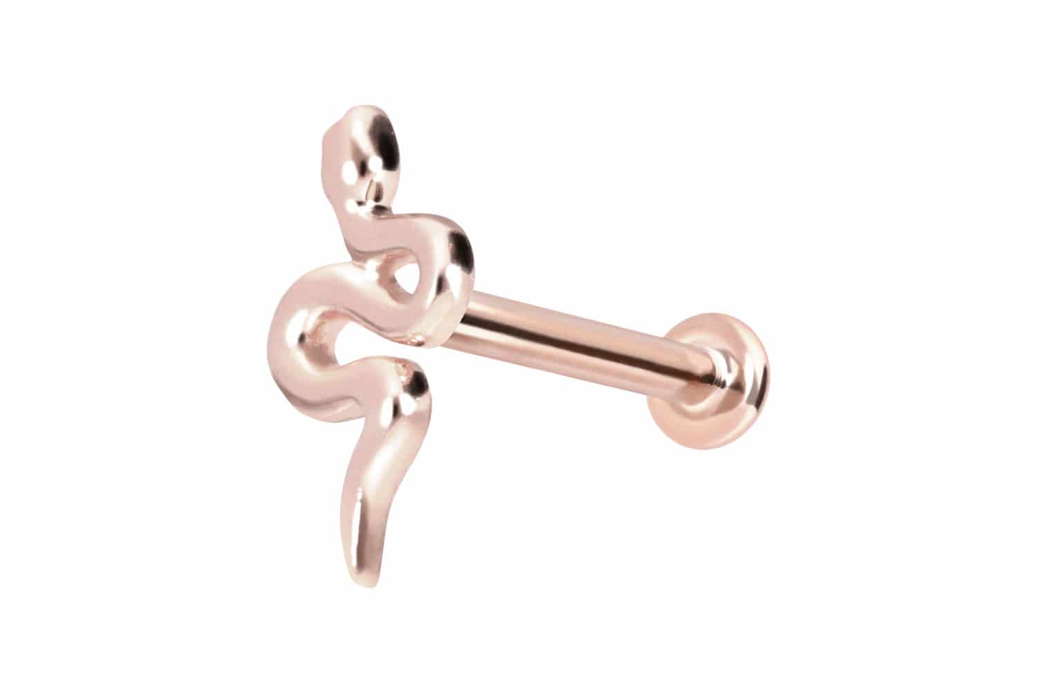 14 Karat Gold Labret Piercing mit Innengewinde SCHLANGE